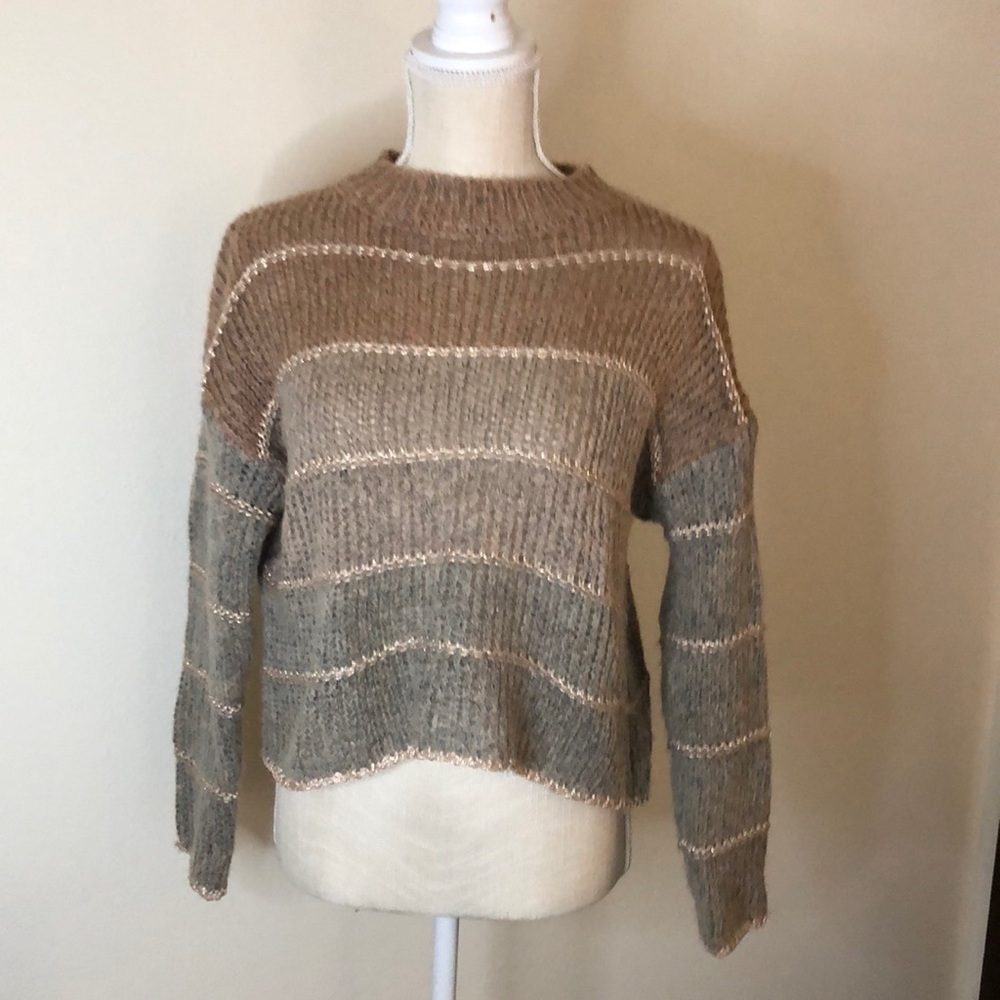 NWOT beautiful pastel wide striped sweater.